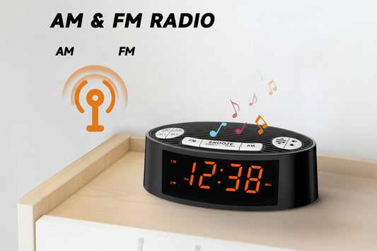 AM/FM Dual Alarm Clock Radio with LED Display - TrueSpyTech
