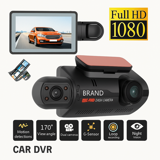 A68 1080P Dual‑Lens Dash Cam - TrueSpyTech