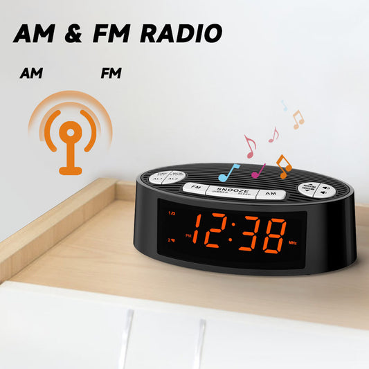AM/FM Dual Alarm Clock Radio with LED Display - TrueSpyTech